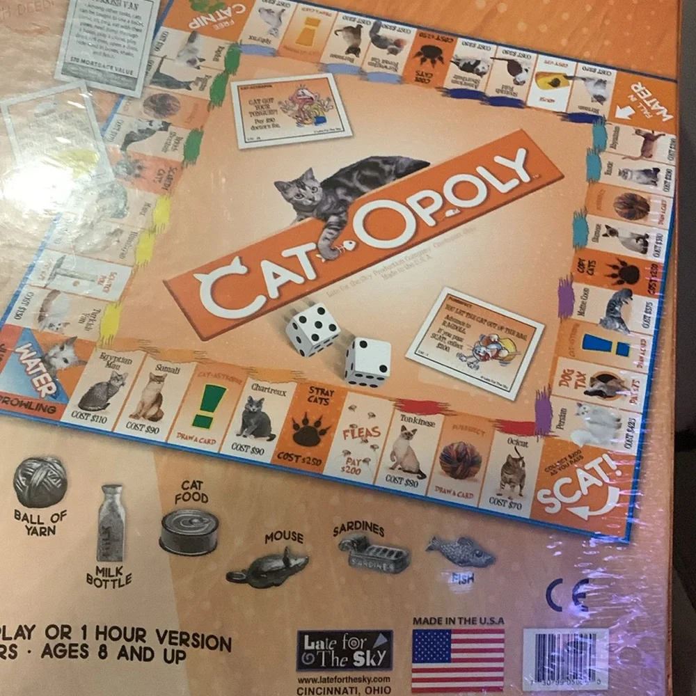 CatOpoly Board Game NEW A property trading Game thats a cats Meow for cat lovers